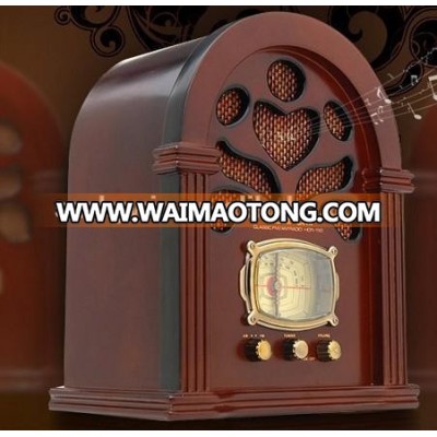 antique wooden clock radio