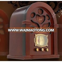 antique wooden clock radio